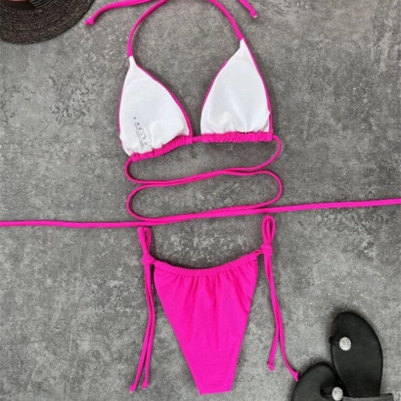 BRAND NEW PINK - Criss Cross Wrap Bikini SET - Picture 7 of 7